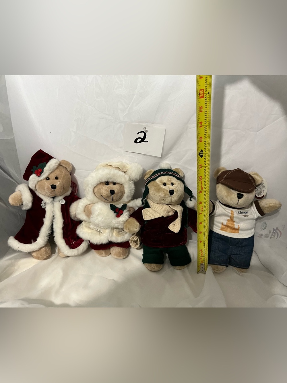 Starbucks Holiday Bear Plush bundle of 4:Xmas boy & girl, scarf boy, Chicago boy